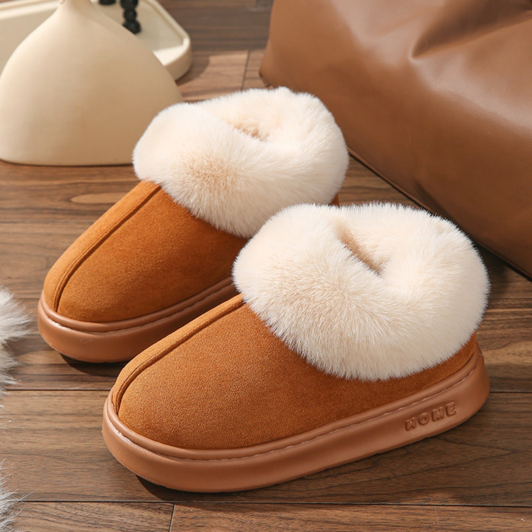 FREISTERN Women's Fuzzy Bootie Slippers Comfortable House Shoes for Indoor Outdoor