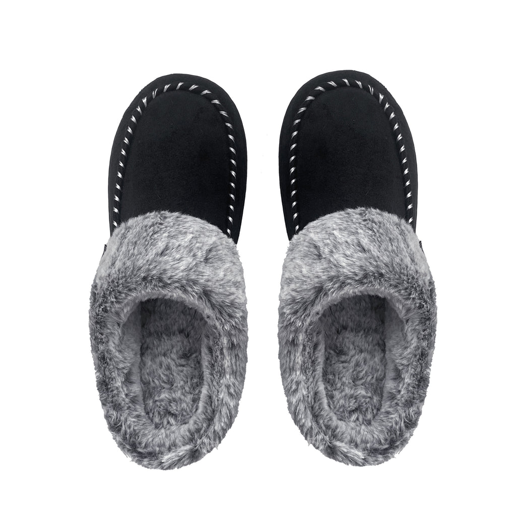 FREISTERN Women's Fuzzy House Slipper Warm Scuff Memory Foam Slip on Indoor Outdoor House Shoes