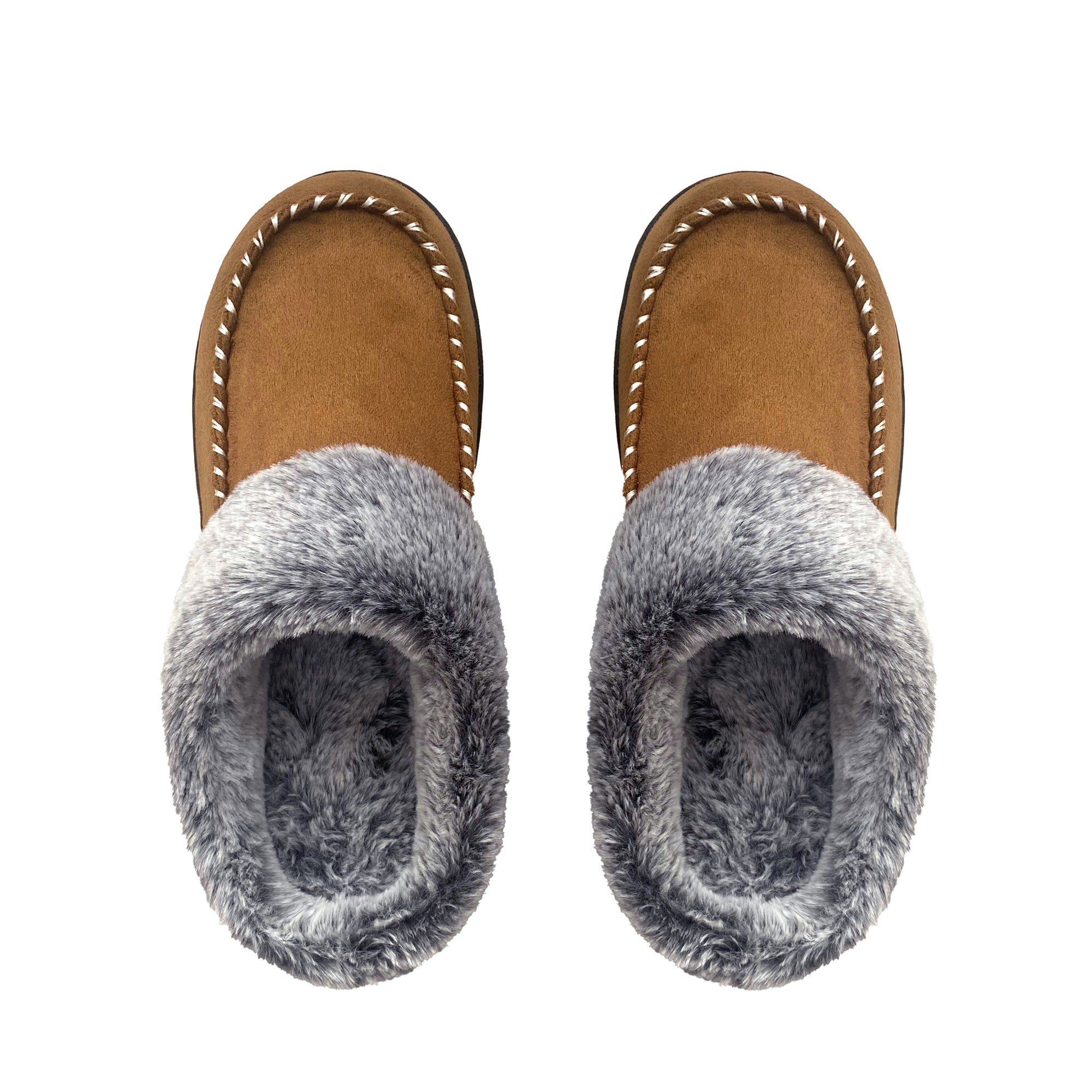 FREISTERN Women's Fuzzy House Slipper Warm Scuff Memory Foam Slip on Indoor Outdoor House Shoes