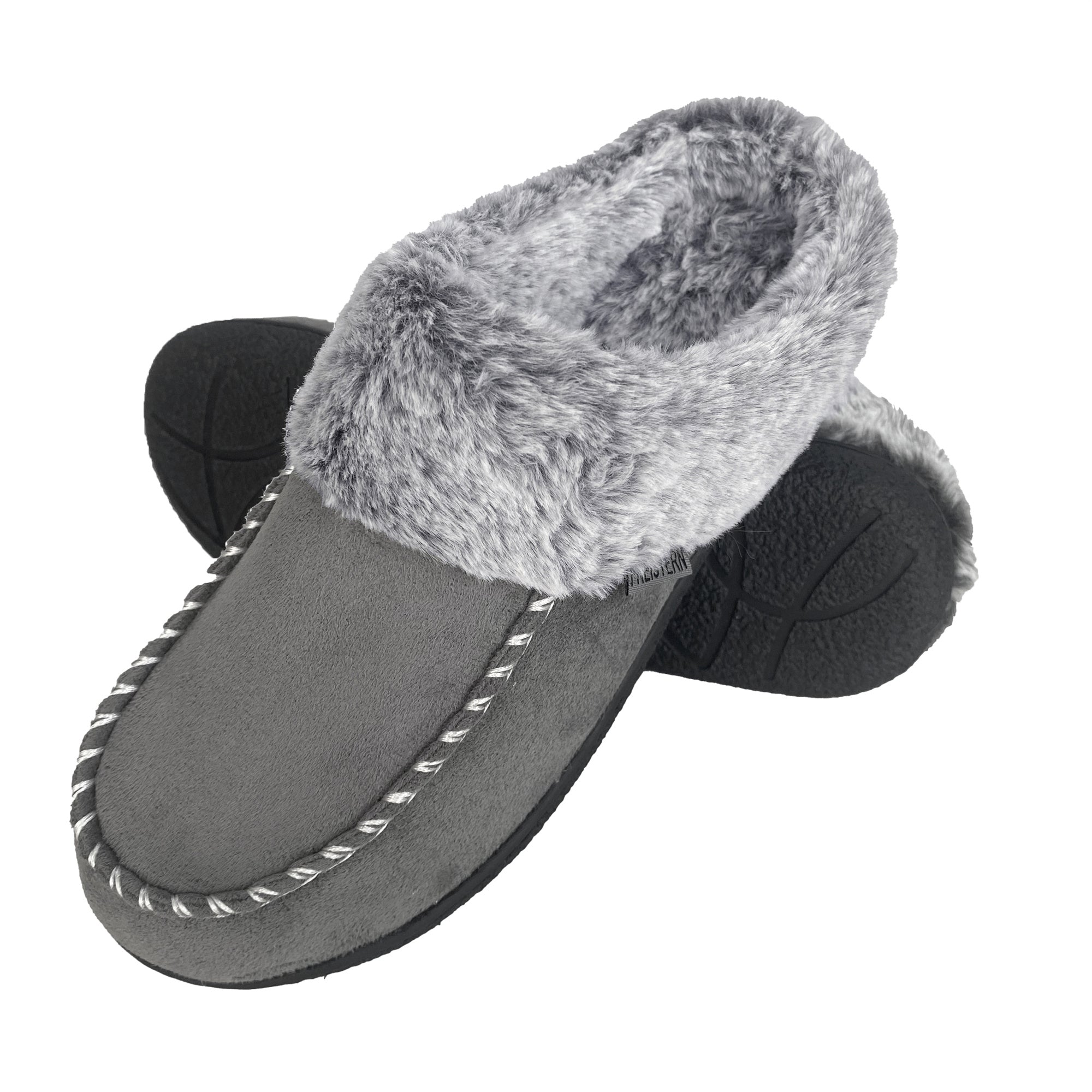 FREISTERN Women's Fuzzy House Slipper Warm Scuff Memory Foam Slip on Indoor Outdoor House Shoes