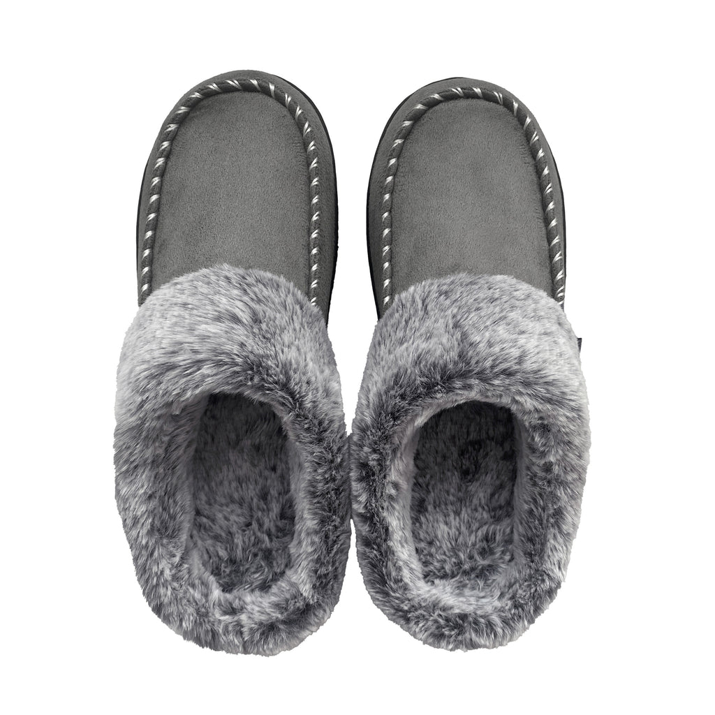 FREISTERN Women's Fuzzy House Slipper Warm Scuff Memory Foam Slip on Indoor Outdoor House Shoes