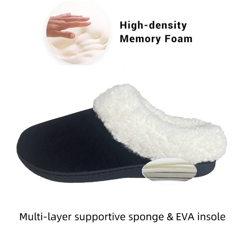 FREISTERN Women's Fuzzy Slippers Fluffy Slip On Anti-Slip Lady Slippers Indoor Outdoor Warm House Shoes