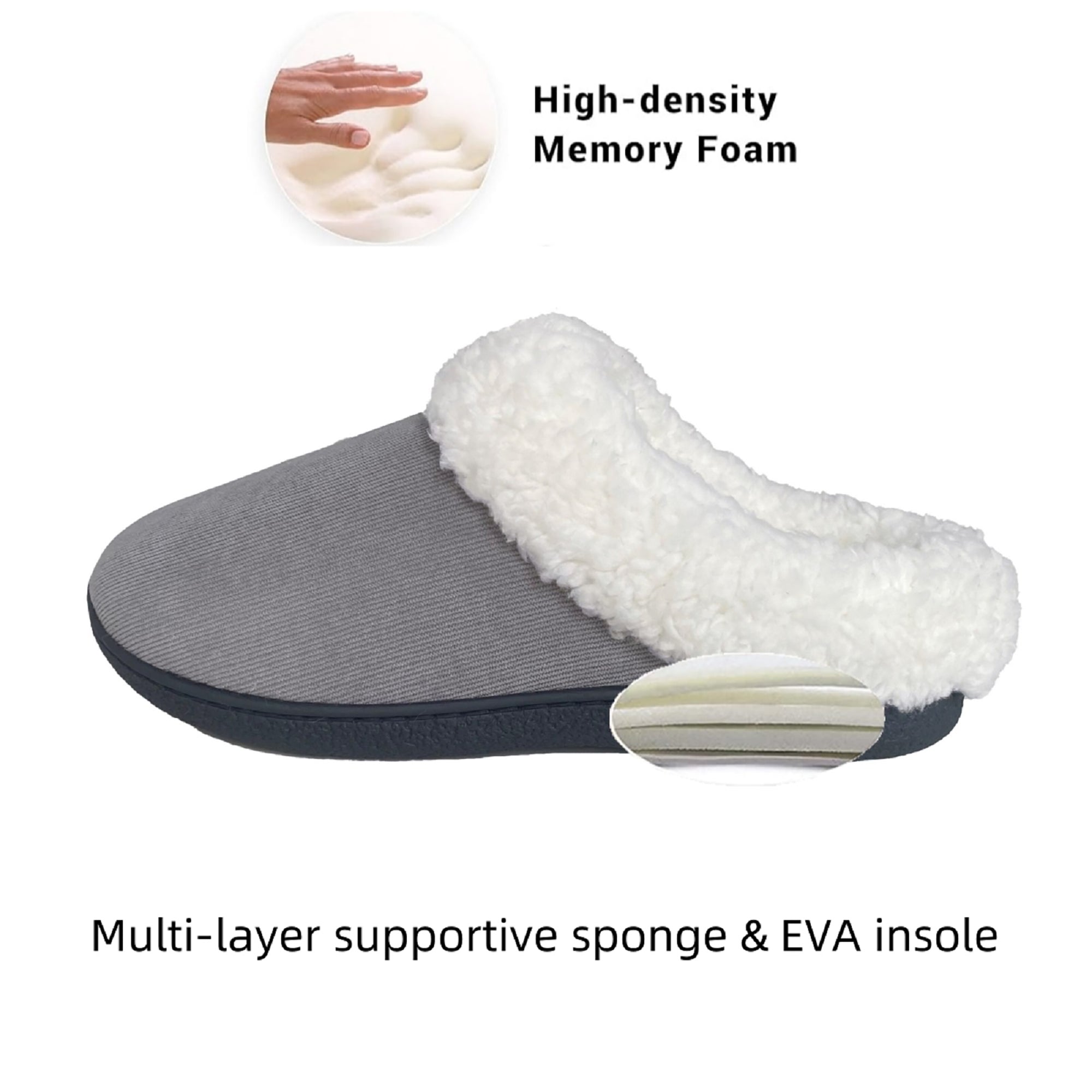 FREISTERN Women's Fuzzy Slippers Fluffy Slip On Anti-Slip Lady Slippers Indoor Outdoor Warm House Shoes