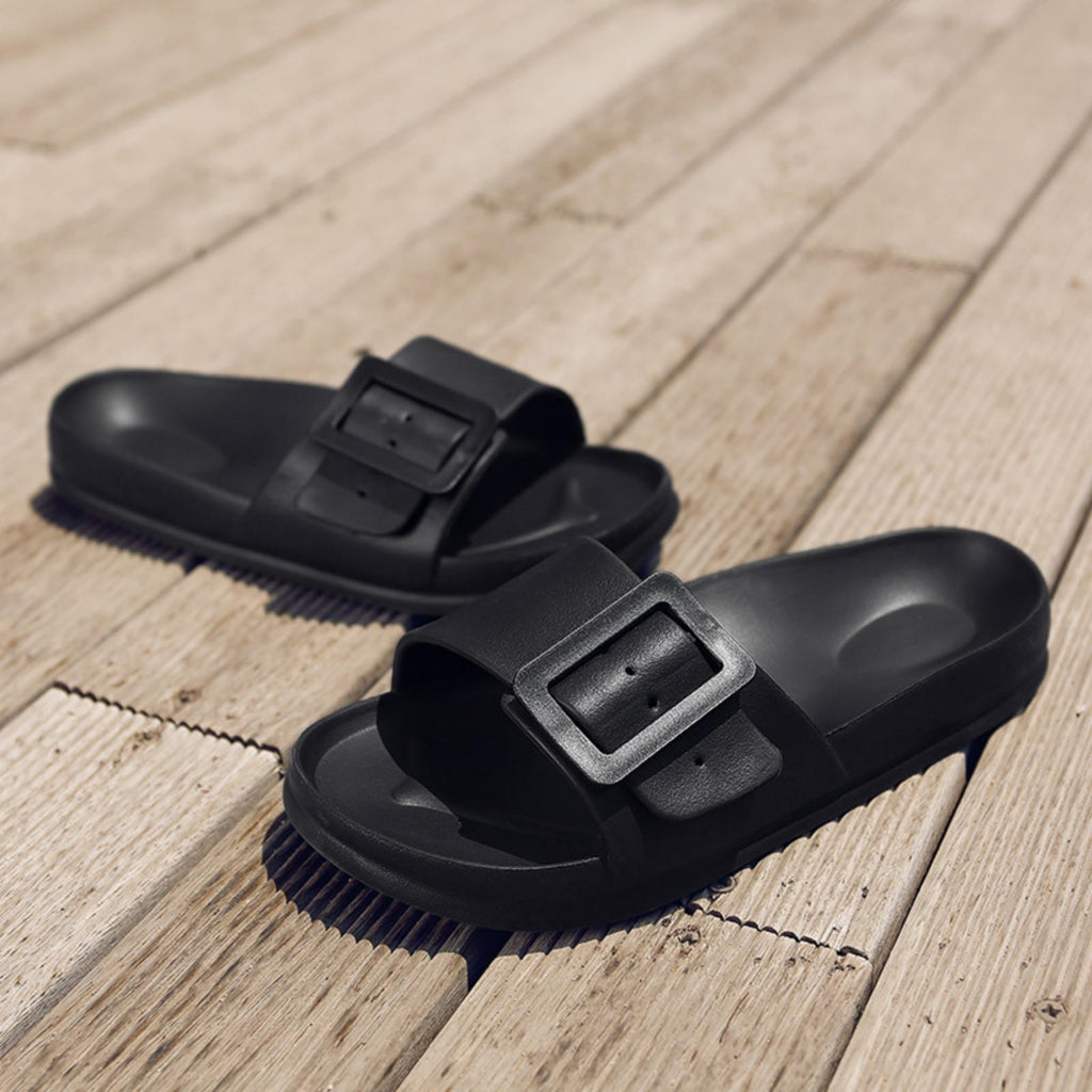 FREISTERN Women's EVA Slide Sandals One Buckle Adjustable Sandals