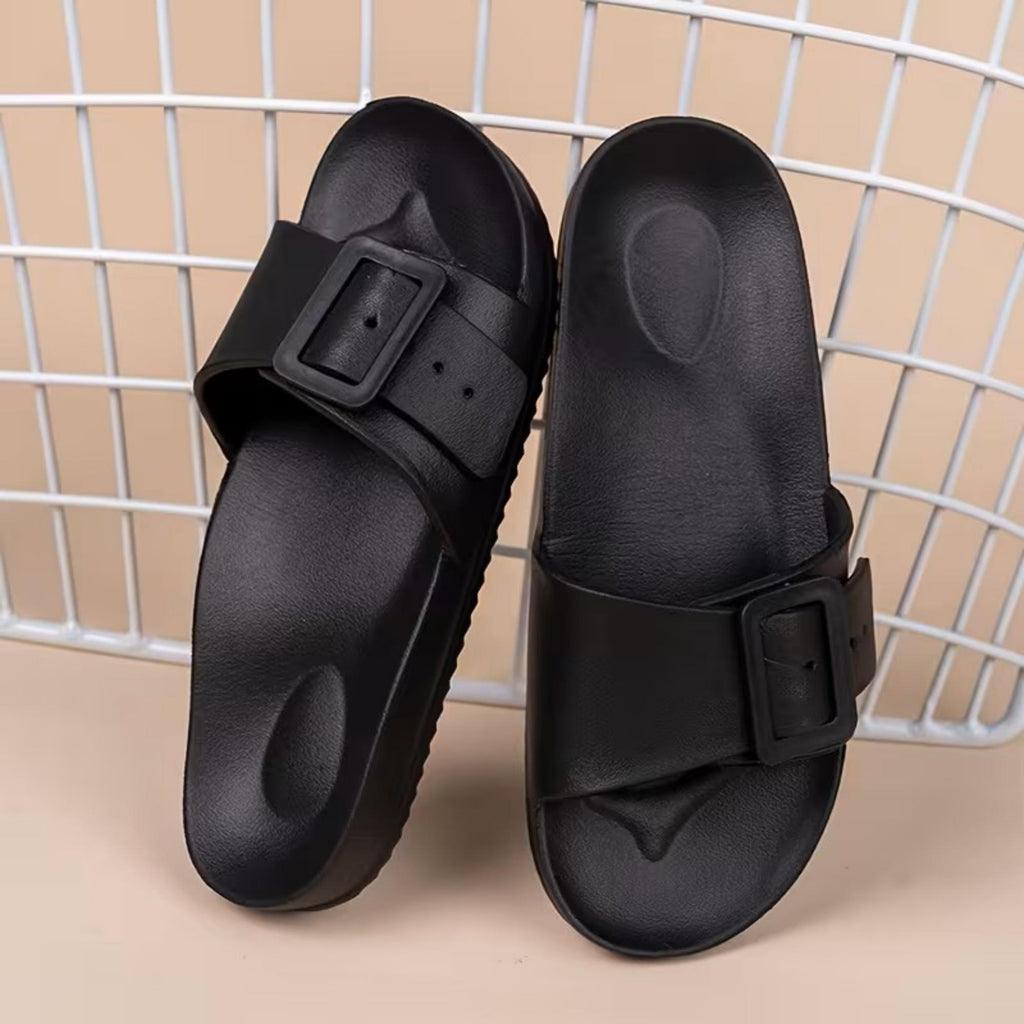 FREISTERN Women's EVA Slide Sandals One Buckle Adjustable Sandals