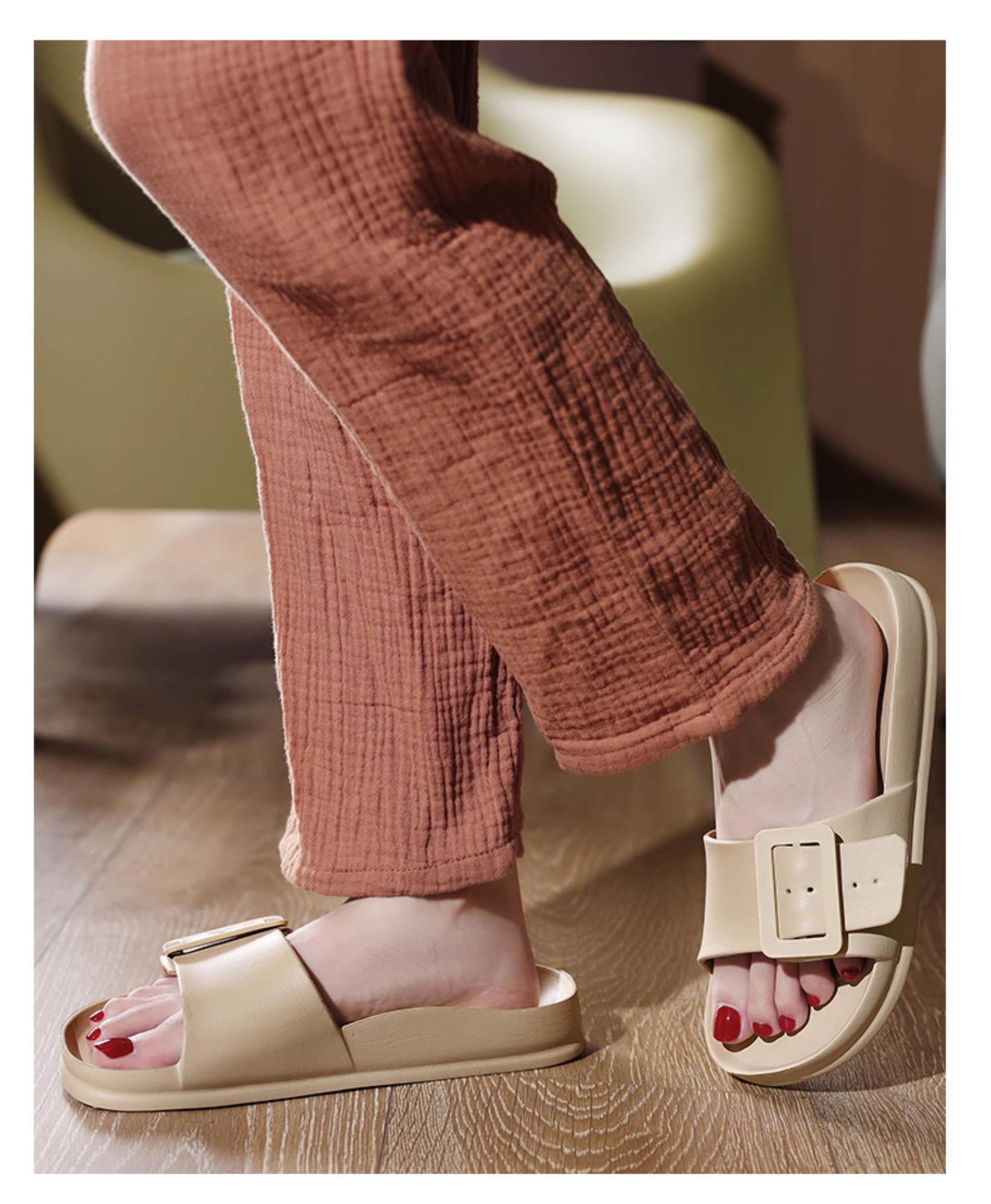 FREISTERN Women's EVA Slide Sandals One Buckle Adjustable Sandals