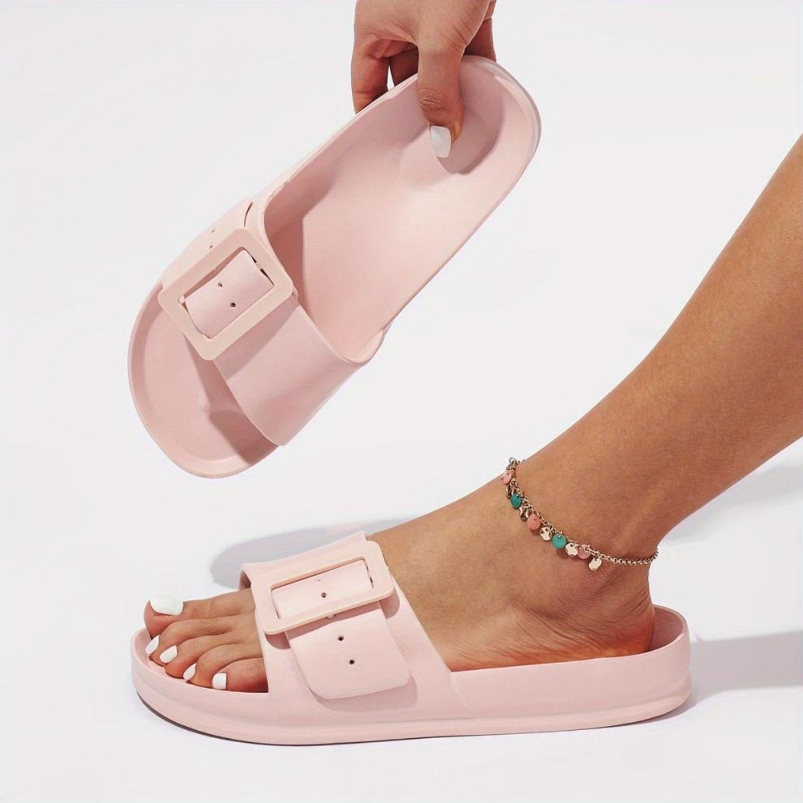 FREISTERN Women's EVA Slide Sandals One Buckle Adjustable Sandals