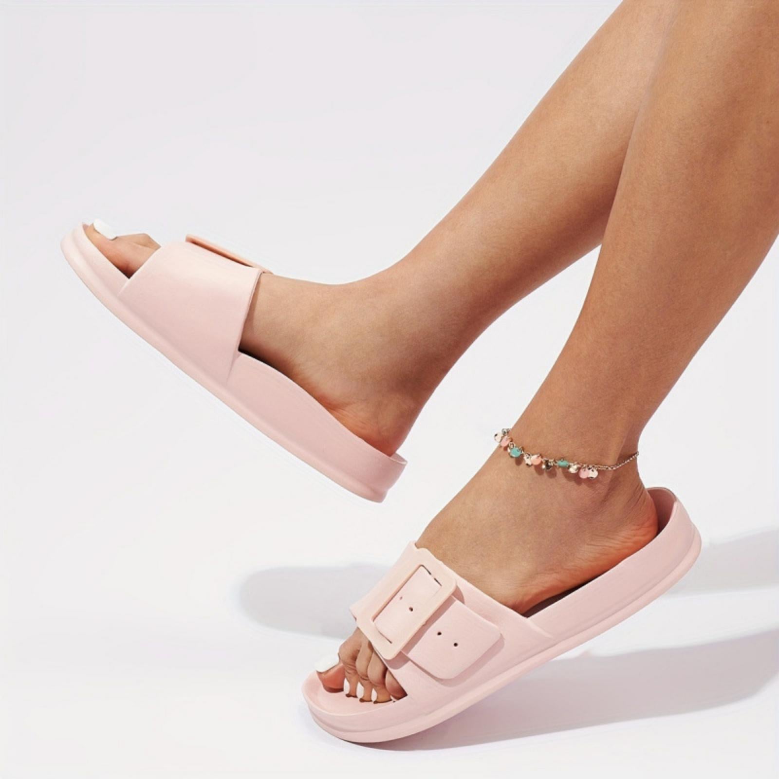 FREISTERN Women's EVA Slide Sandals One Buckle Adjustable Sandals