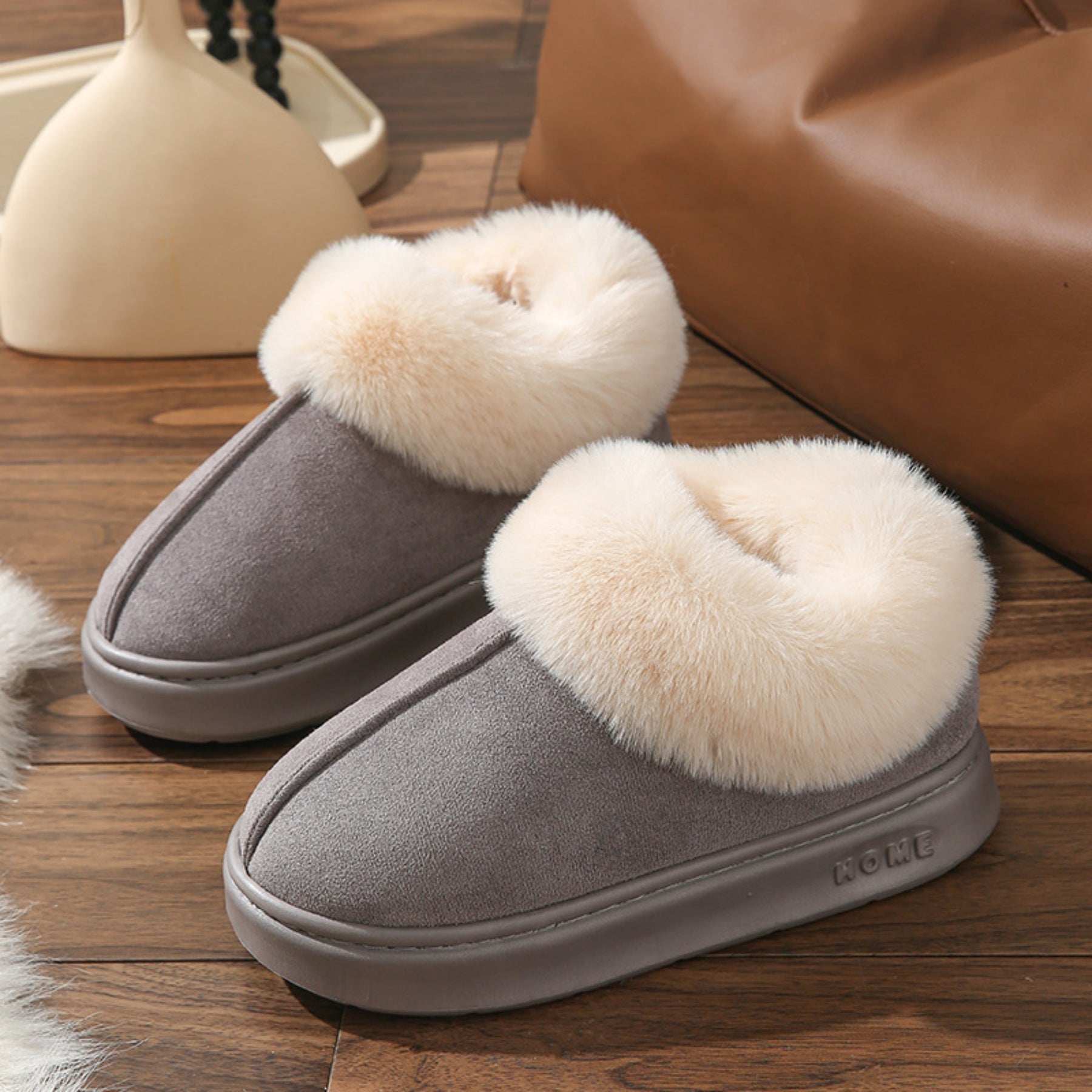 FREISTERN Women's Fuzzy Bootie Slippers Comfortable House Shoes for Indoor Outdoor
