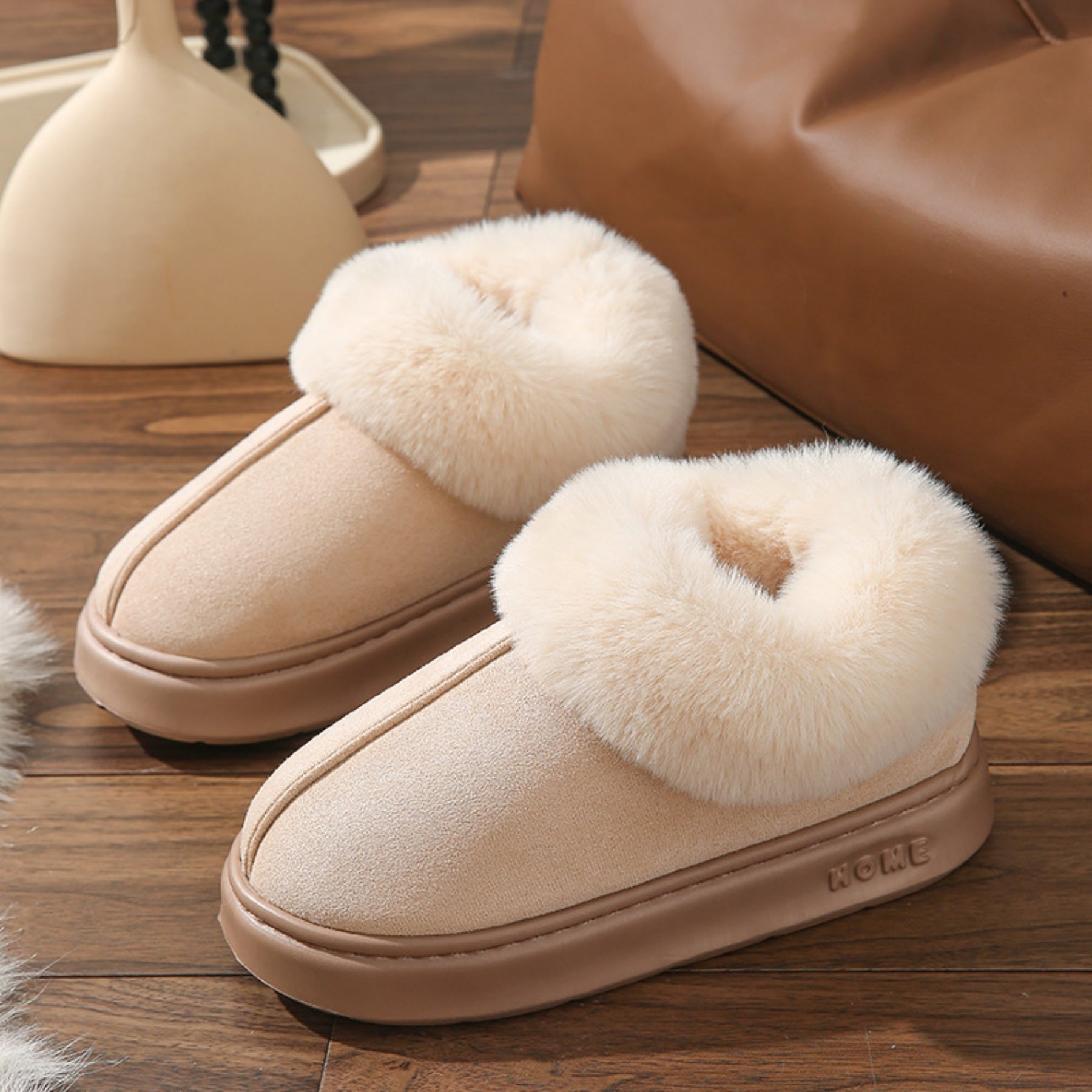 FREISTERN Women's Fuzzy Bootie Slippers Comfortable House Shoes for Indoor Outdoor